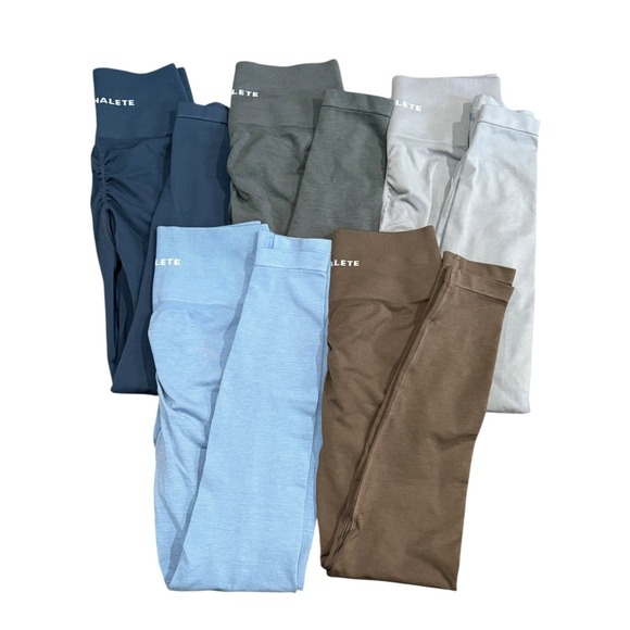 Alphalete Pants - Alphalete Lot of 5 Women Leggings Sz S Blue Brown Gray Workout Gym Scrunch